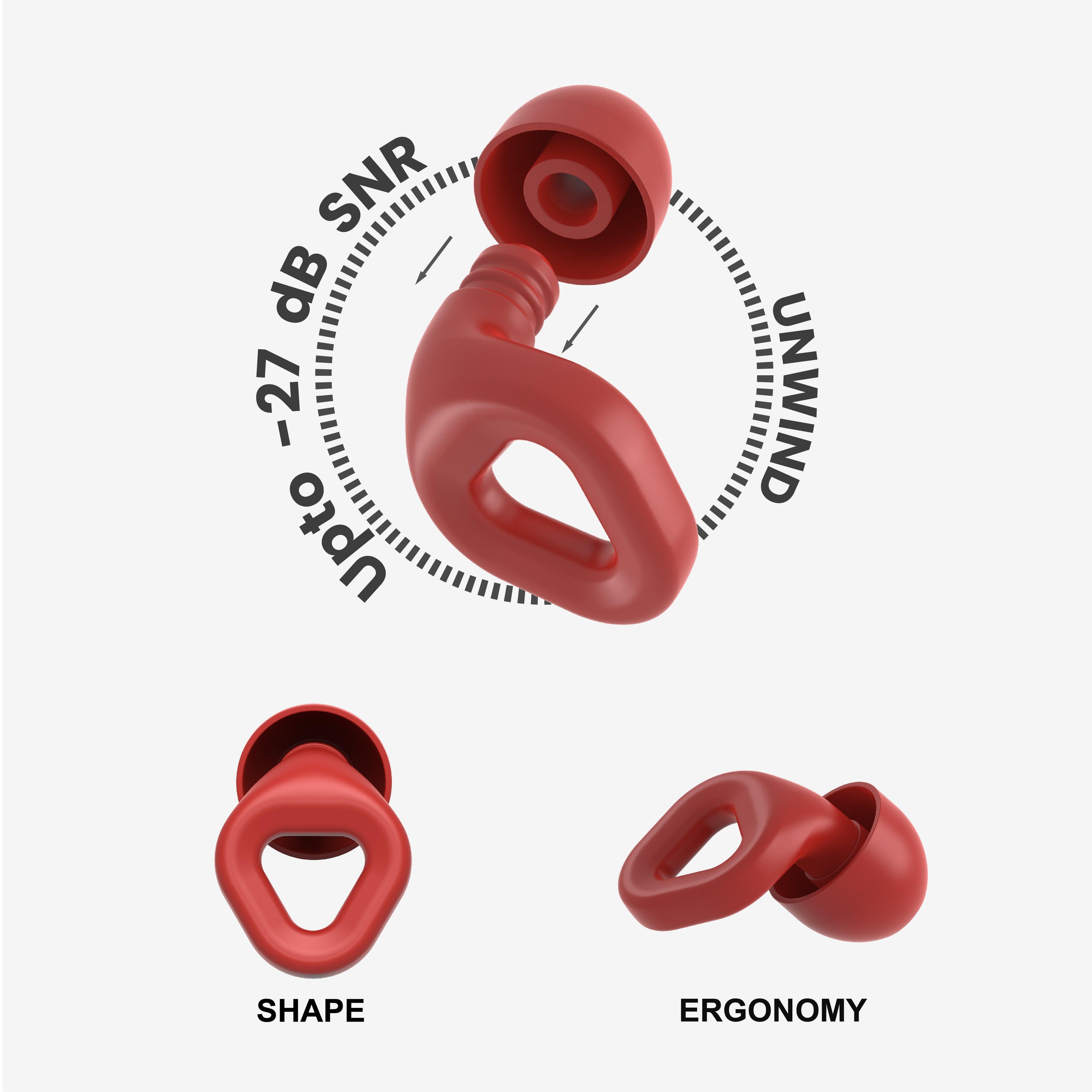 ZENZ - Unwind Earplugs - Fiery Red